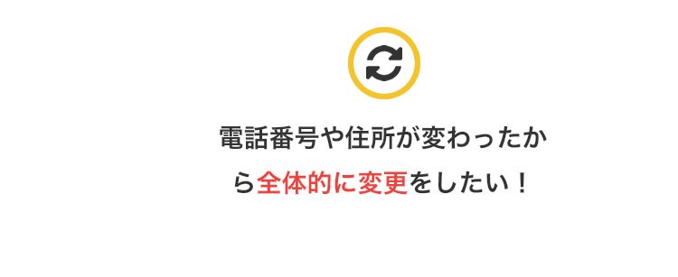 電話番号や住所が変わったから変更をしたい